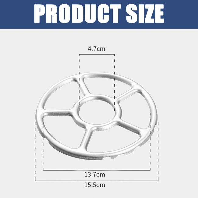 Riduttore Fornello Gas Per Caffettiera | Acciaio Inox, Universale 13.3cm - Spargifiamma Per Moka - Foto 2