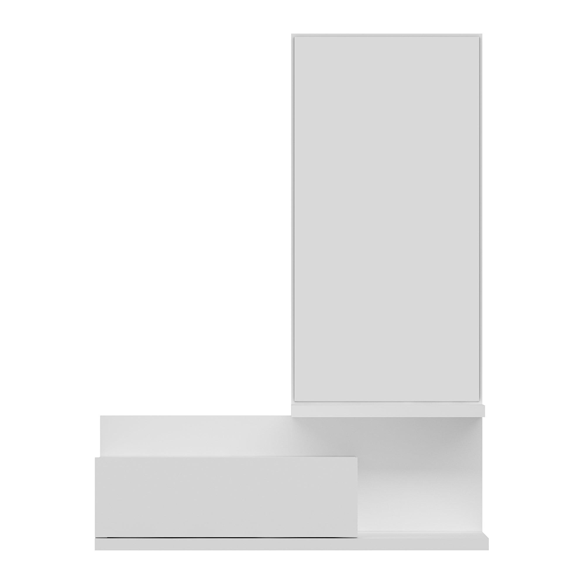 Mensola da Parete 'Gundsø' con Cassetto e Specchio - Mobile da Ingresso - Bianco [en.casa] - 6