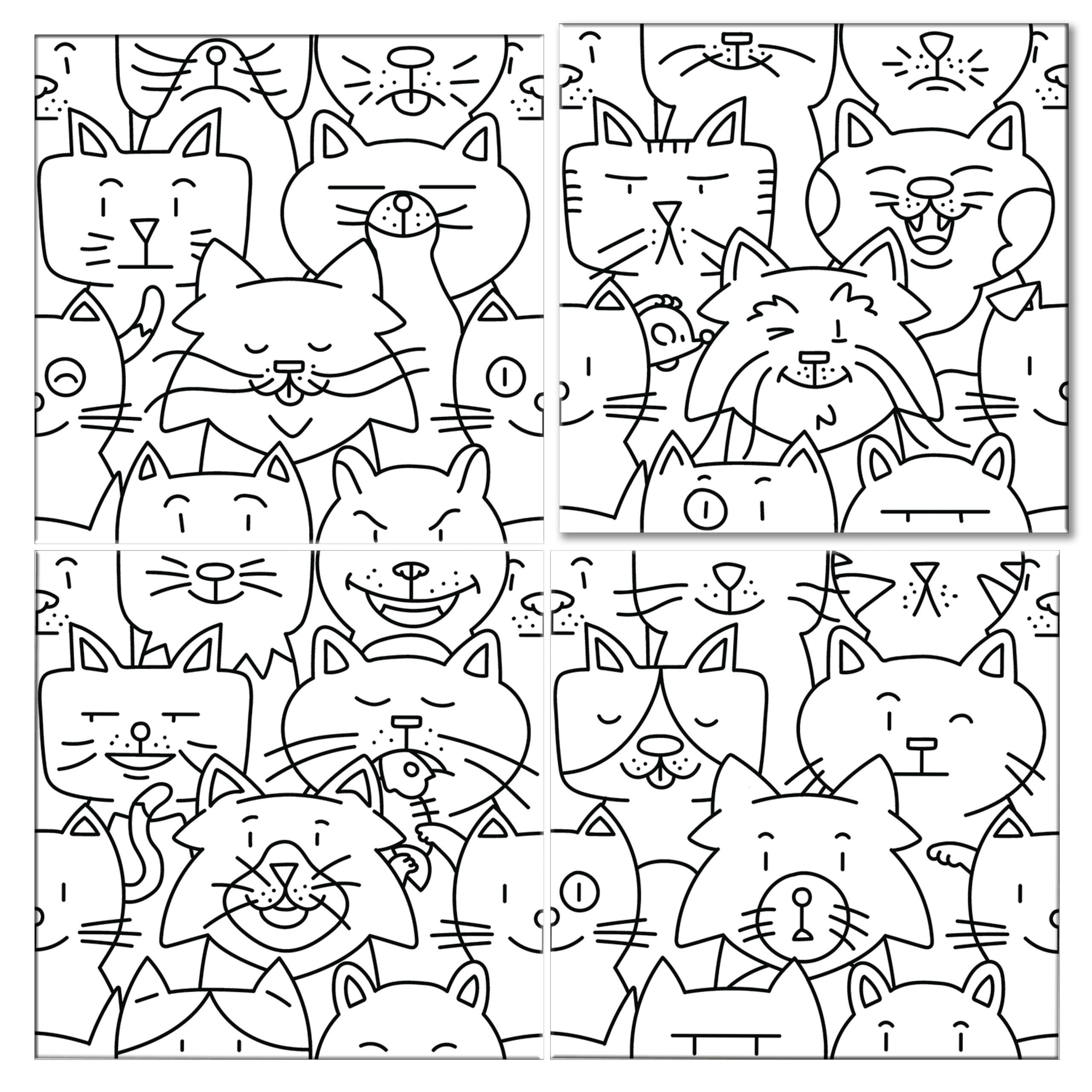 AZULEJO CERAMICO DECORADO INFANTIL OH MY CAT WHITE 25X25 (16 PIEZAS/CAJA = 1m2) - 3
