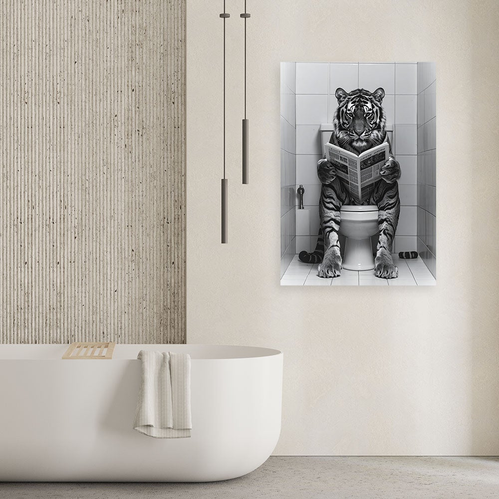 Obraz humorystyczny, Tygrys w WC 60x90 - 2