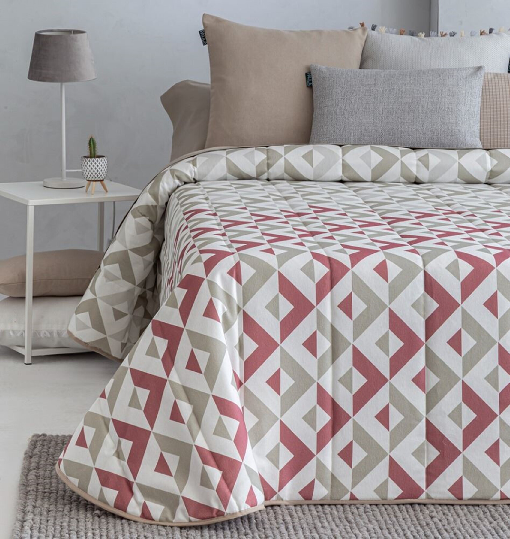 Colcha bouti estampada para invierno con relleno murcia rosa para cama de 160 cm