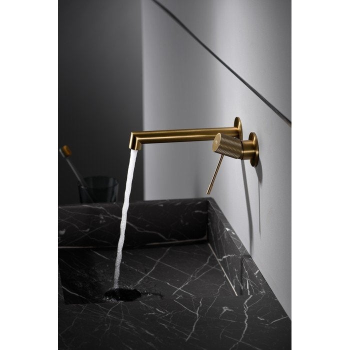 Torneira de Lavatório Embutida com Monocomando | Modelo LINE | Bica Universal | Cor Ouro Acabamento em Ouro Escovado [ IMEX® ] - 3