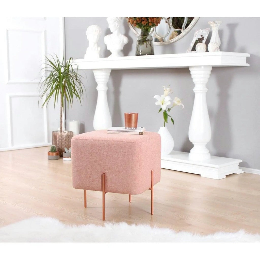 Taburet COPPER 56, stofa clasica roz, 40x40x42 cm | Leroy Merlin