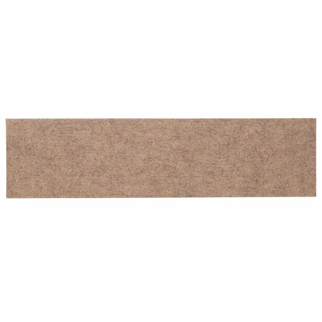 Tapis d'escalier auto-adhésifs 30 pcs marron clair 76x20 cm - 5