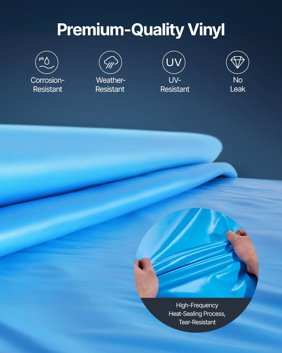 Revêtement Piscine VEVOR Ronde 350x120 cm en Vinyle, Style Unibead, Doublure Standard, Anti-usure, pour Piscine Hors Sol 120 cm - 5