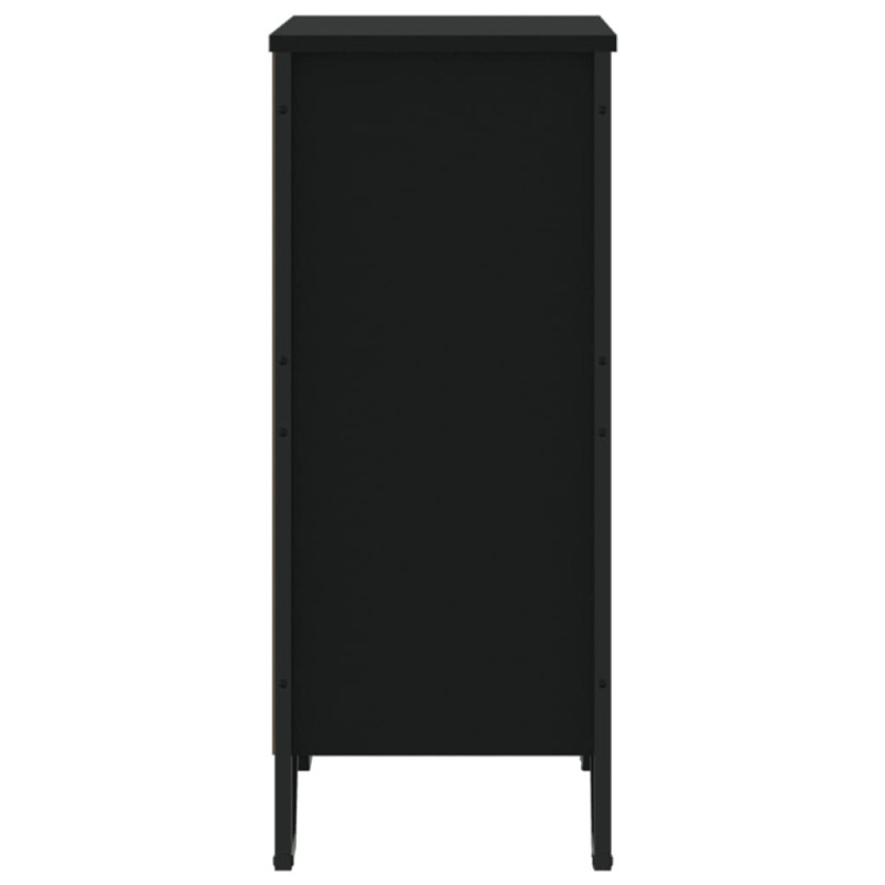 Bibliothèque noir 80x31x74,5 cm bois d ingénierie - 5