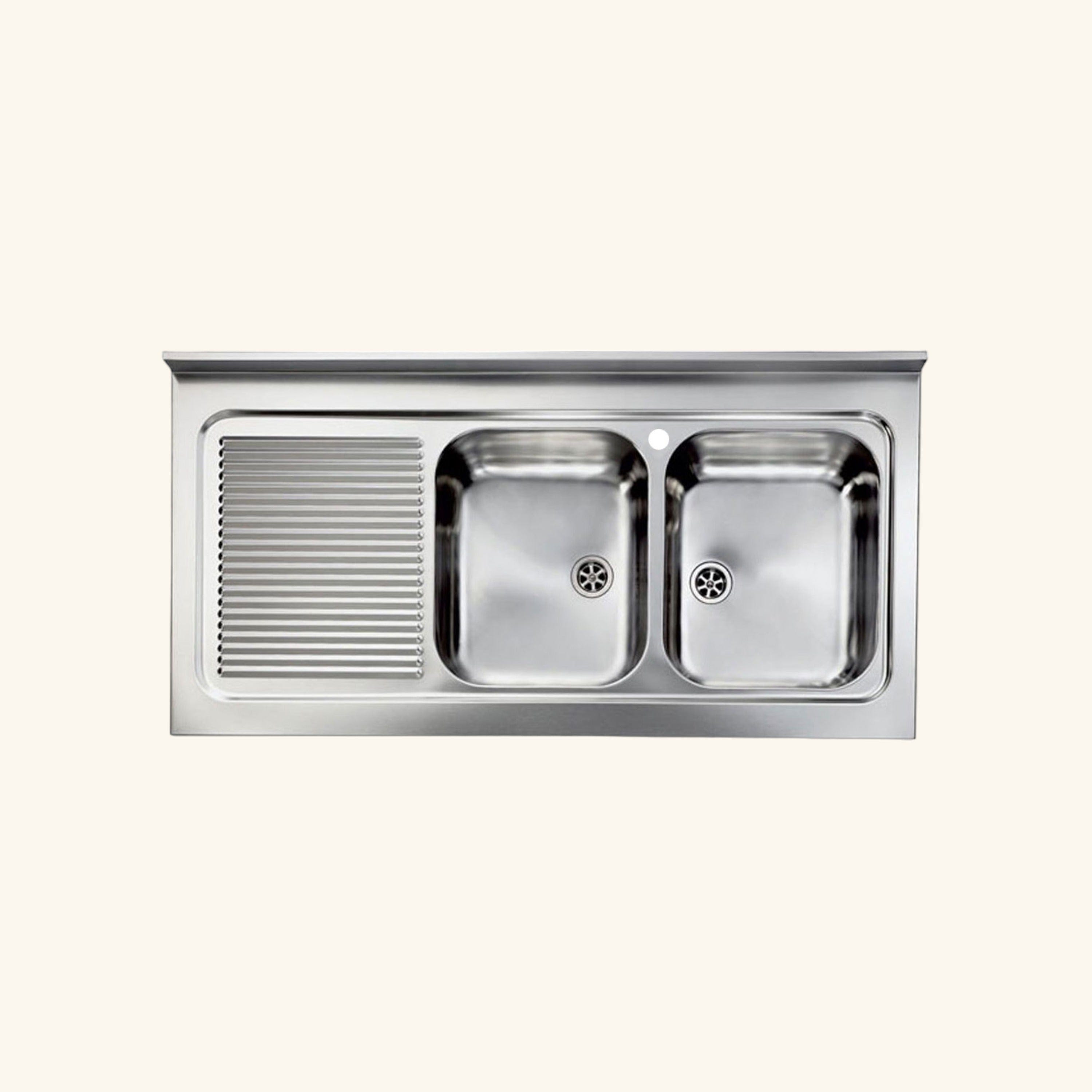 Évier professionnel à poser inox ROSSA 2 bacs 1 égouttoir à gauche ...