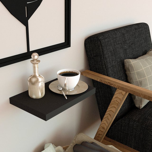 Henor Mensola da parete in Legno FSC® 30x20x3 cm Carico massimo. 25 kg. Hardware nascosto Regolabile orizzontalmente. Verticale e Inclinabile Grafite