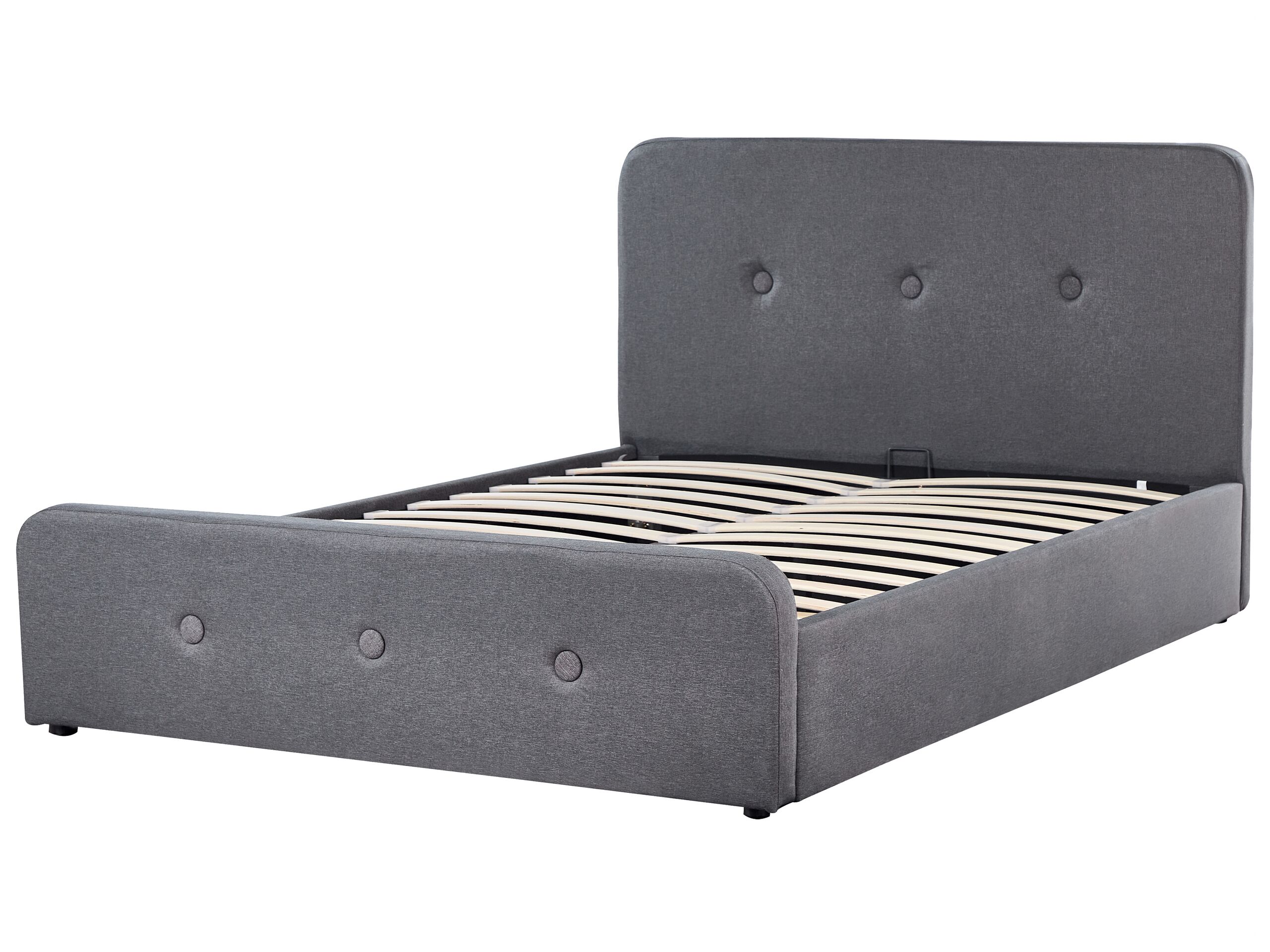 Letto contenitore Tessuto RENNES 140 x 200 cm Grigio scuro - 4