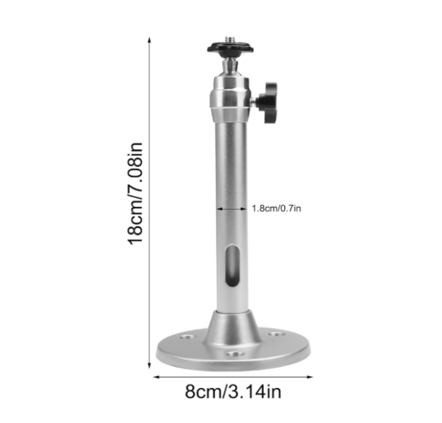Support De Projecteur Plafond/mur Universel - Rotation 360°, Inclinaison 90°, Charge Max 5kg - Alliage Aluminium Argent - 10