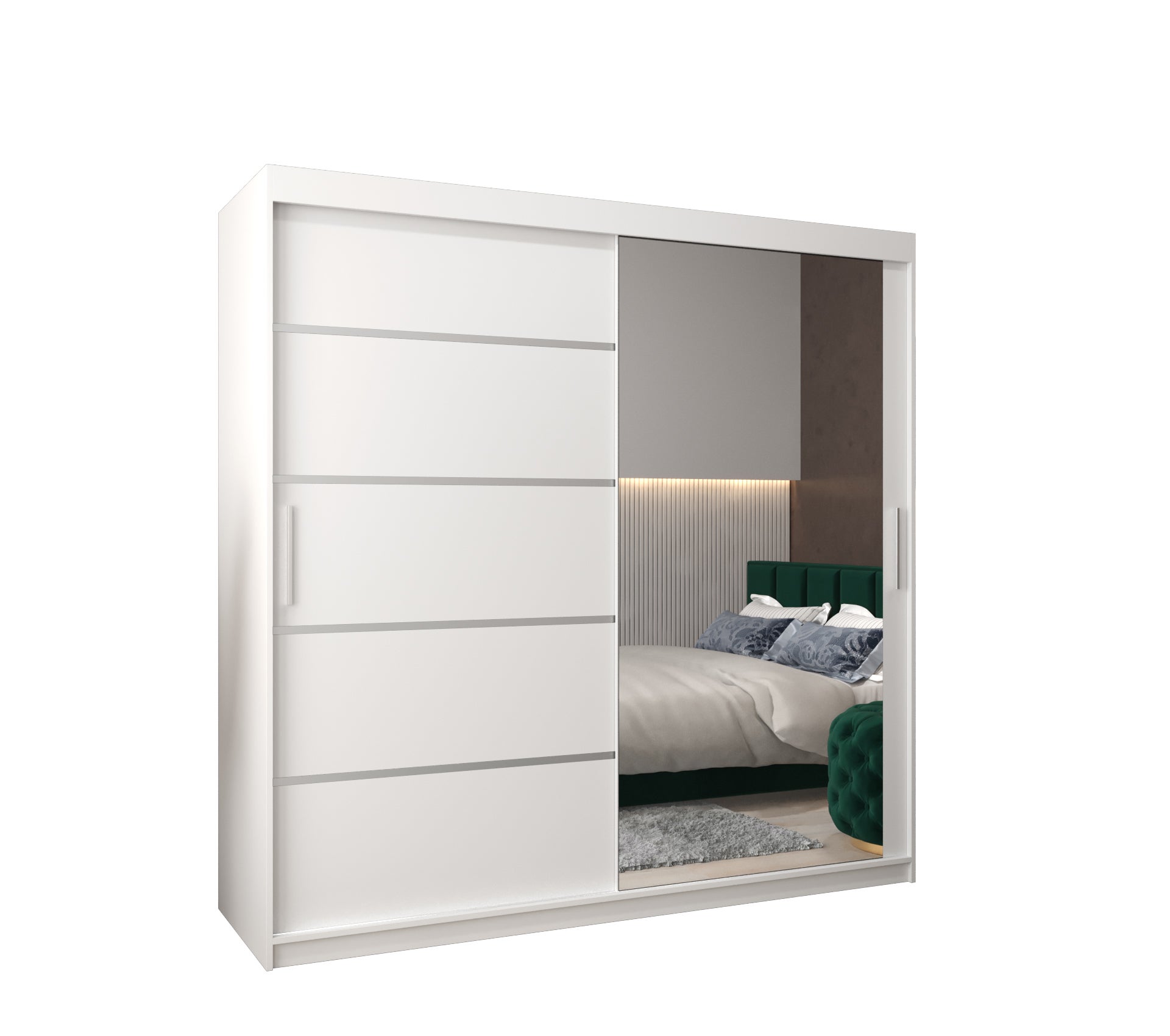 Szafa przesuwna garderoba Verona 2 200 x 62 x 200 cm Biały - Abiks Meble
