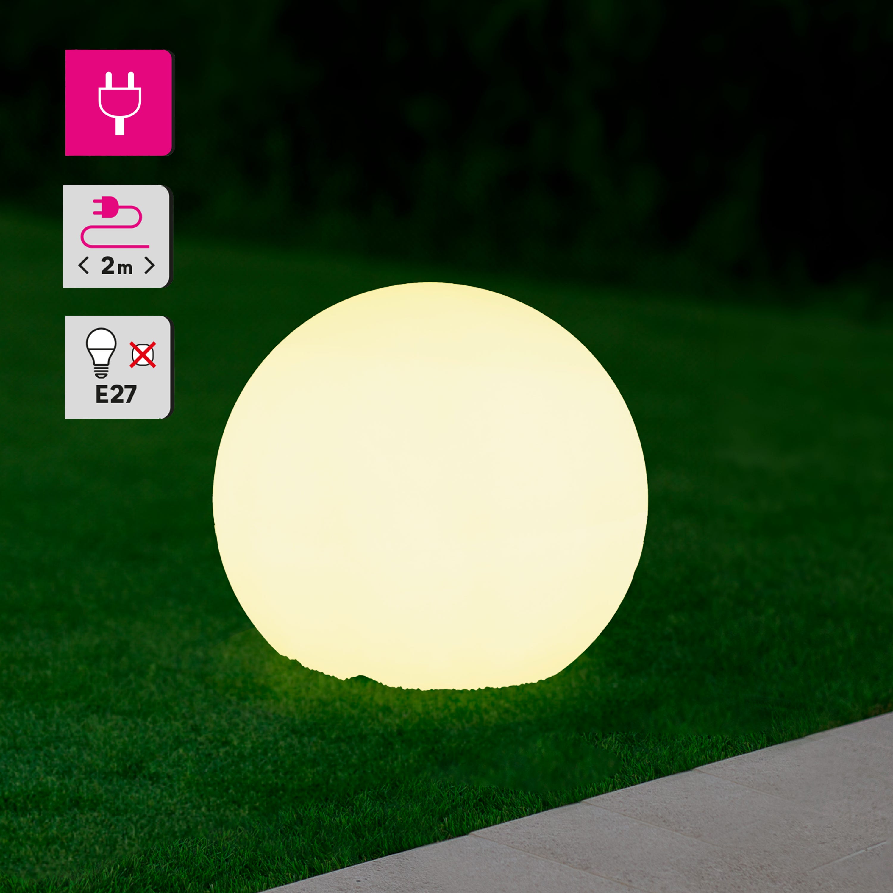 Lampada sferica da esterno ZONGO D. 28 cm - 1 x E27 Max 15W - IP44 - INSPIRE - 4