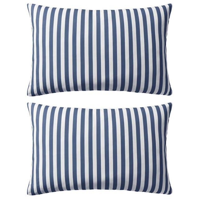Cojines para exterior a rayas 60x40 cm azul marino 2 unidades vidaXL