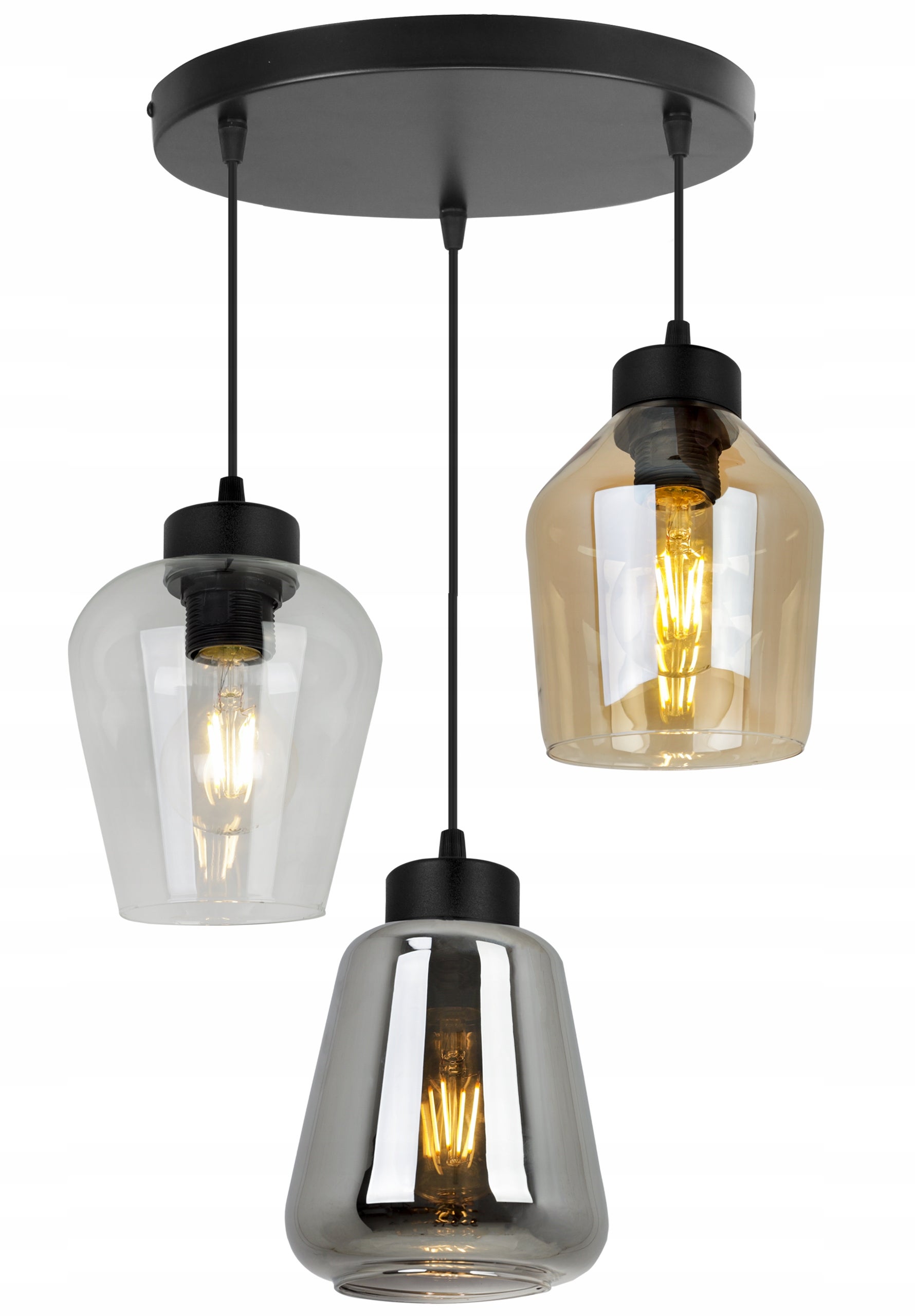 Lampa sufitowa wisząca Rijeka modern 3xE27 abażur różnokształtny wielokolorowy Light Home LH