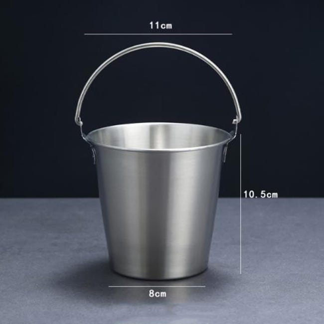 Mini Seau à Glace Acier Inoxydable 2L Avec Poignée - Gold, Pour Vin, Boissons, Frites Et Fêtes