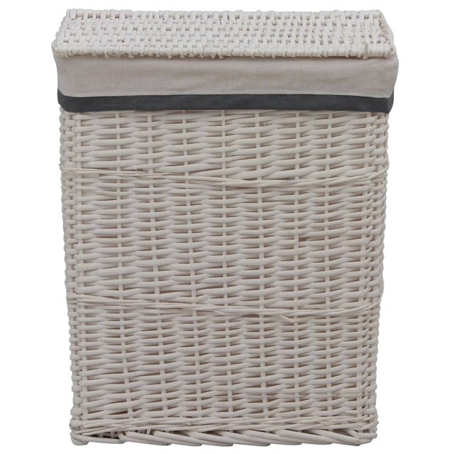 Panier Rond En Osier Blanc Avec Doublure Amovible,Boite Rangement