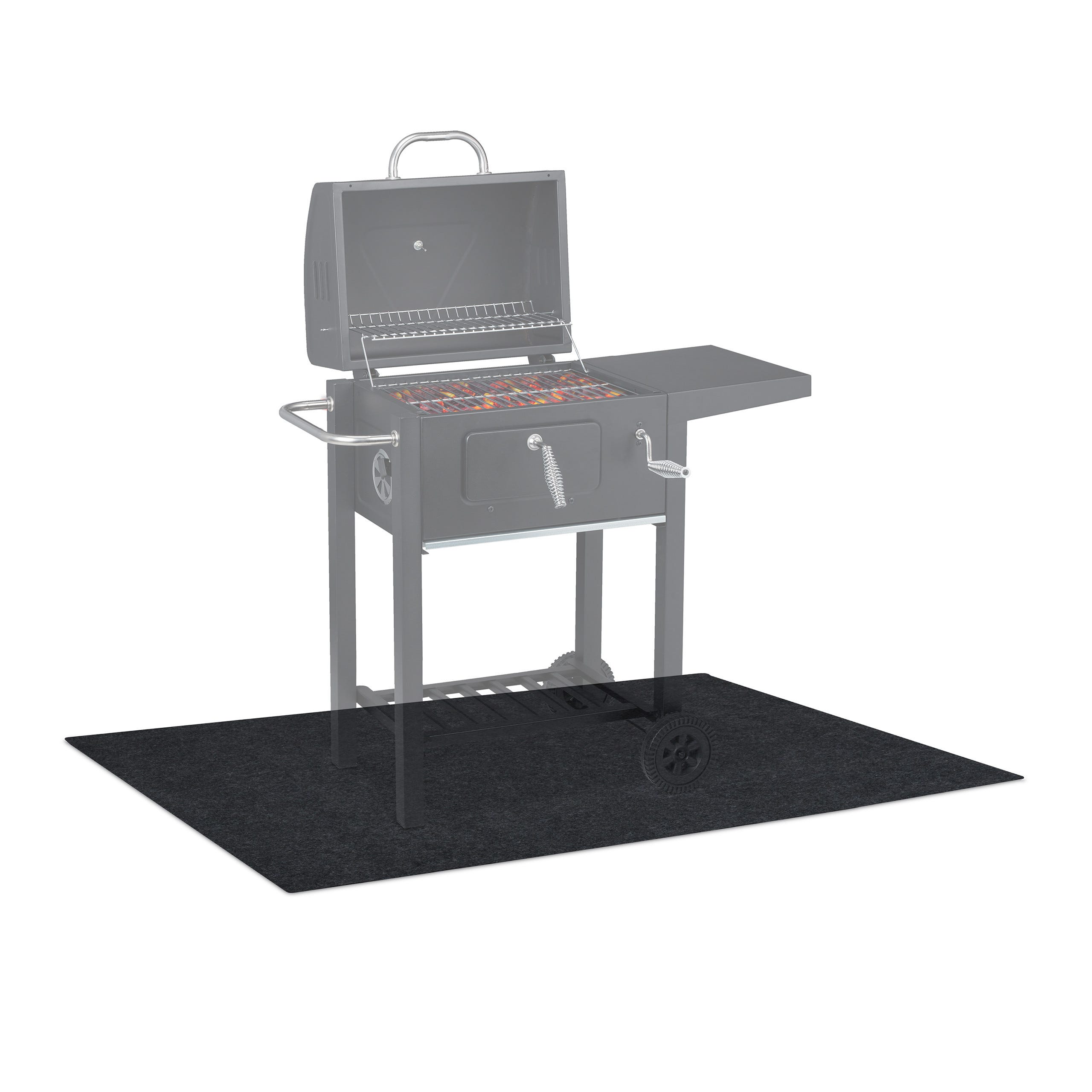 Tapis de barbecue, protection pour le sol, à rouler, lavable, LxP ...
