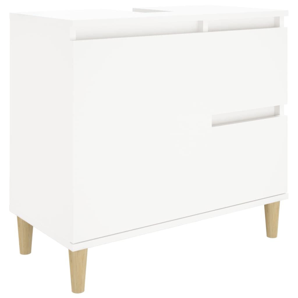 Mueble de baño blanco 65x33x60 cm de madera contrachapada - 2