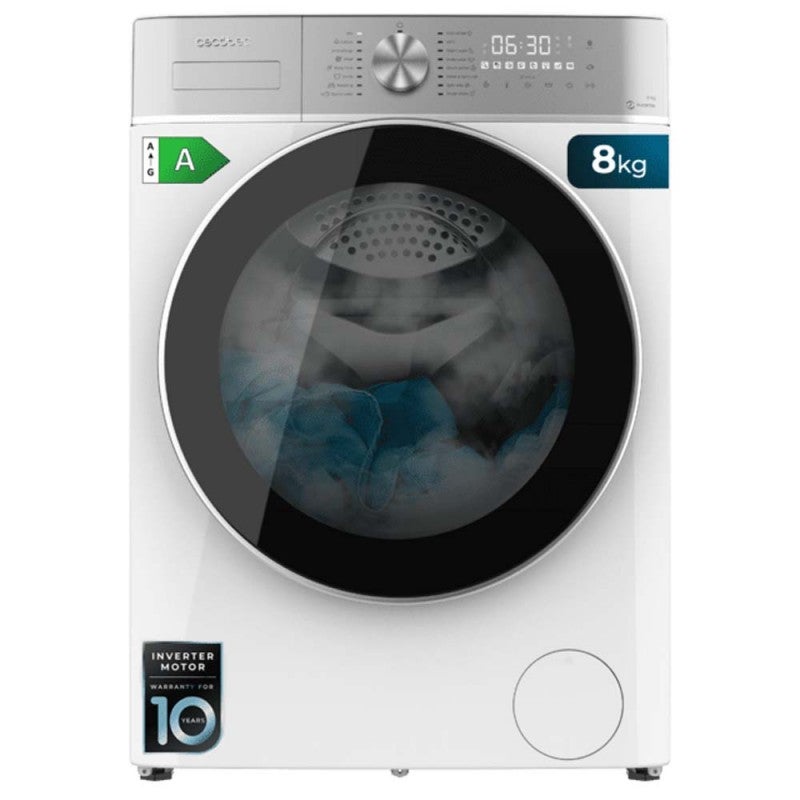 Lave-linge Frontal Cecotec Bolero DressCode 8800 - 10kg, 1400tr/min, Moteur Inverter, Fonction Vapeur SteamMax - Ice Blue