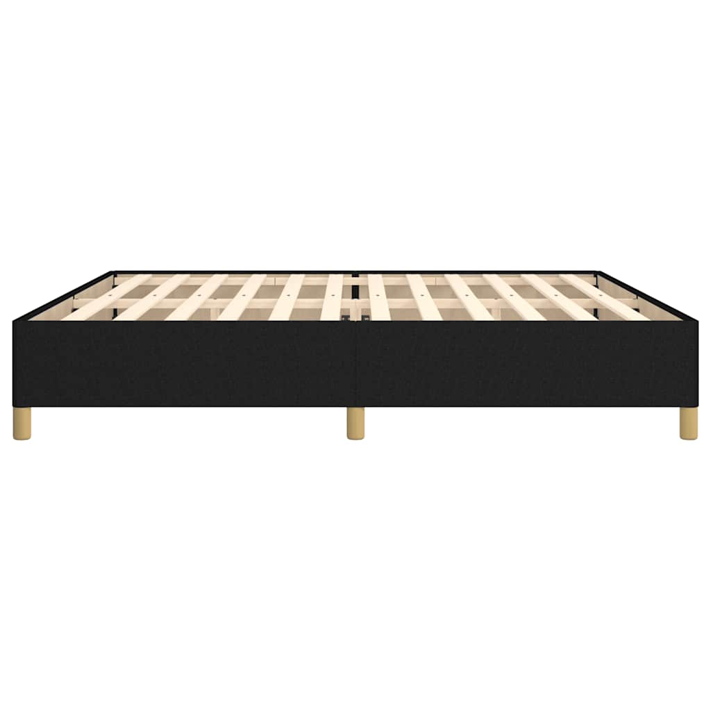 Cadre de lit sans matelas noir 200 x 200 cm tissu - 6
