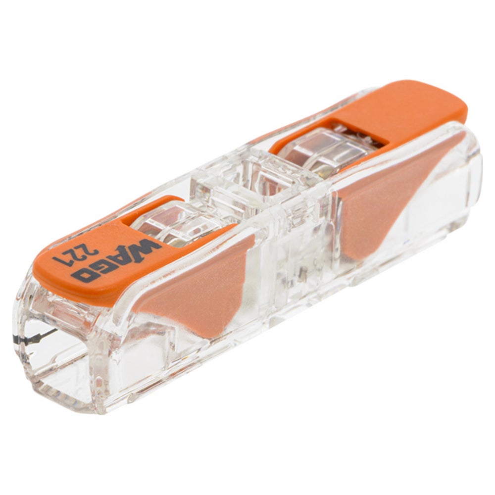 Sachet 25 bornes Wago, 32A, connexion CAGE CLAMP®, transparent, test visuel, 0,14-2,5 mm², sans outil, 405V, 4kV - 5
