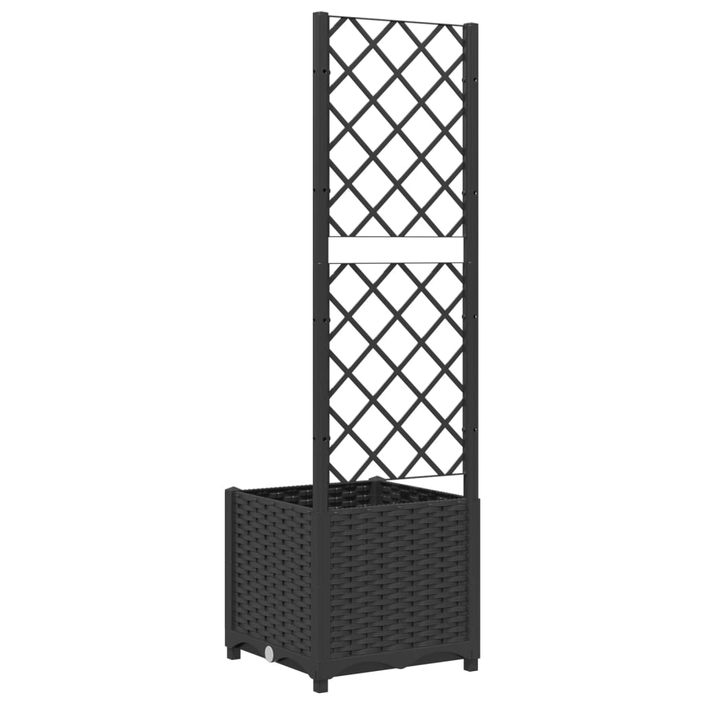 Maison Exclusive - Vaso de jardim com treliça preto 40x40x136 cm PP - 6
