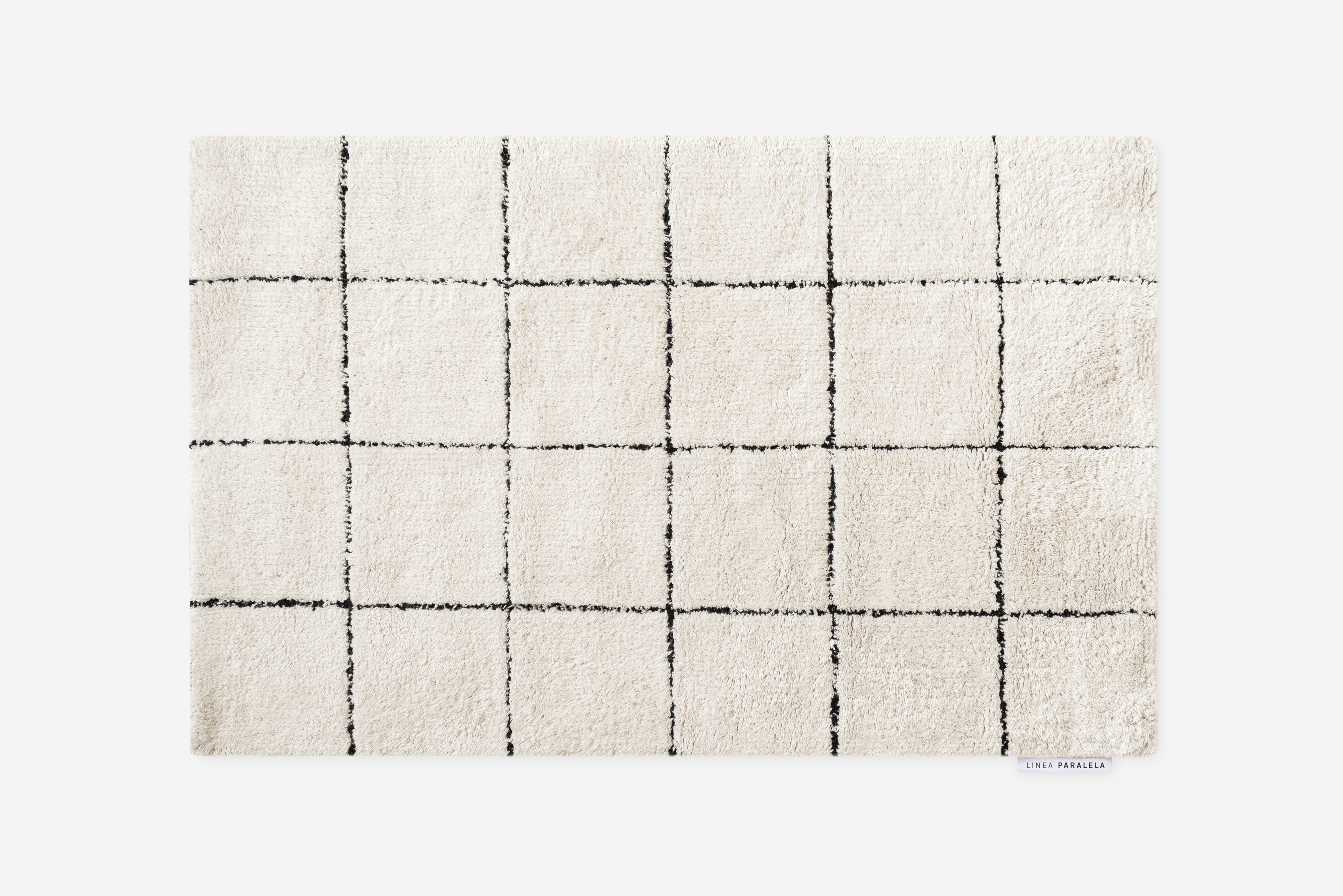 Ręcznie tkany dywan bawełniany Noa Naturalny i Czarny 60x90 cm – Nowoczesny i minimalistyczny design