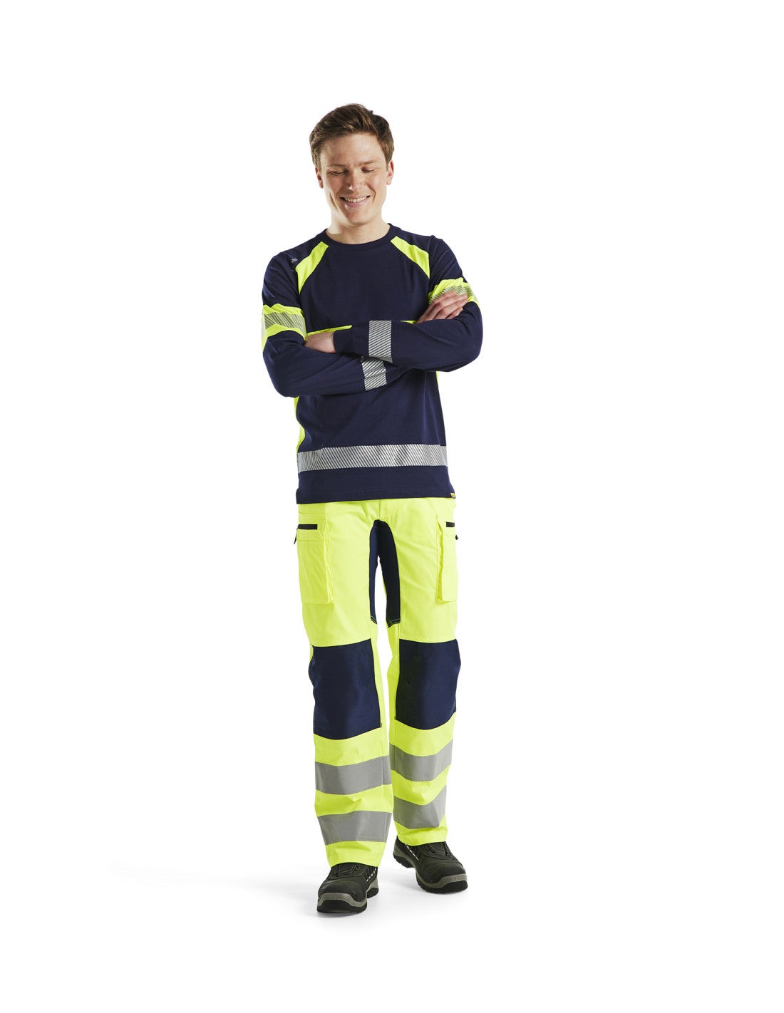 Pantalon artisan haute-visibilité +stretch Jaune fluo/Marine 1585 - Blaklader - Taille 44 - 3