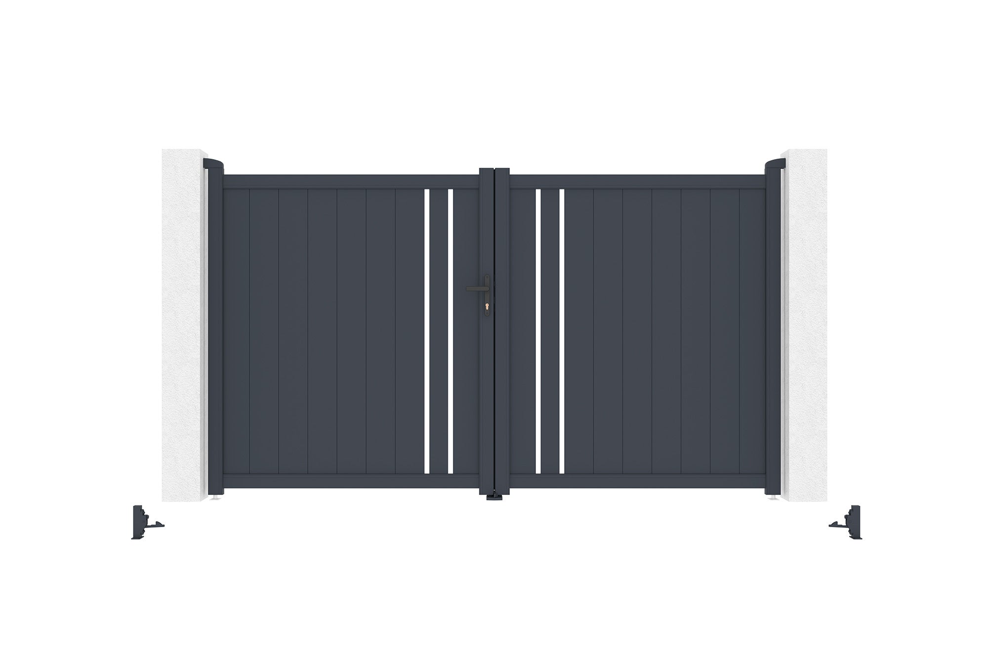 Portail battant 3m GIONA H.180 aluminium gris - 7