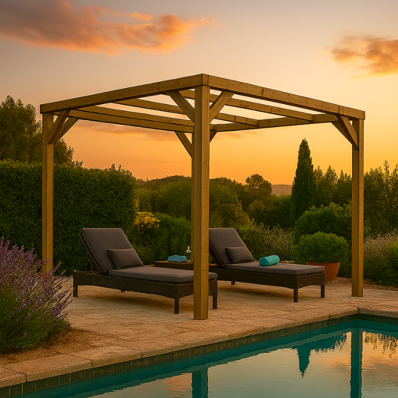 Pérgola Autoportante Kora Vidahuerto Madera De Pino Tratada 240x240x240 Cm - 4