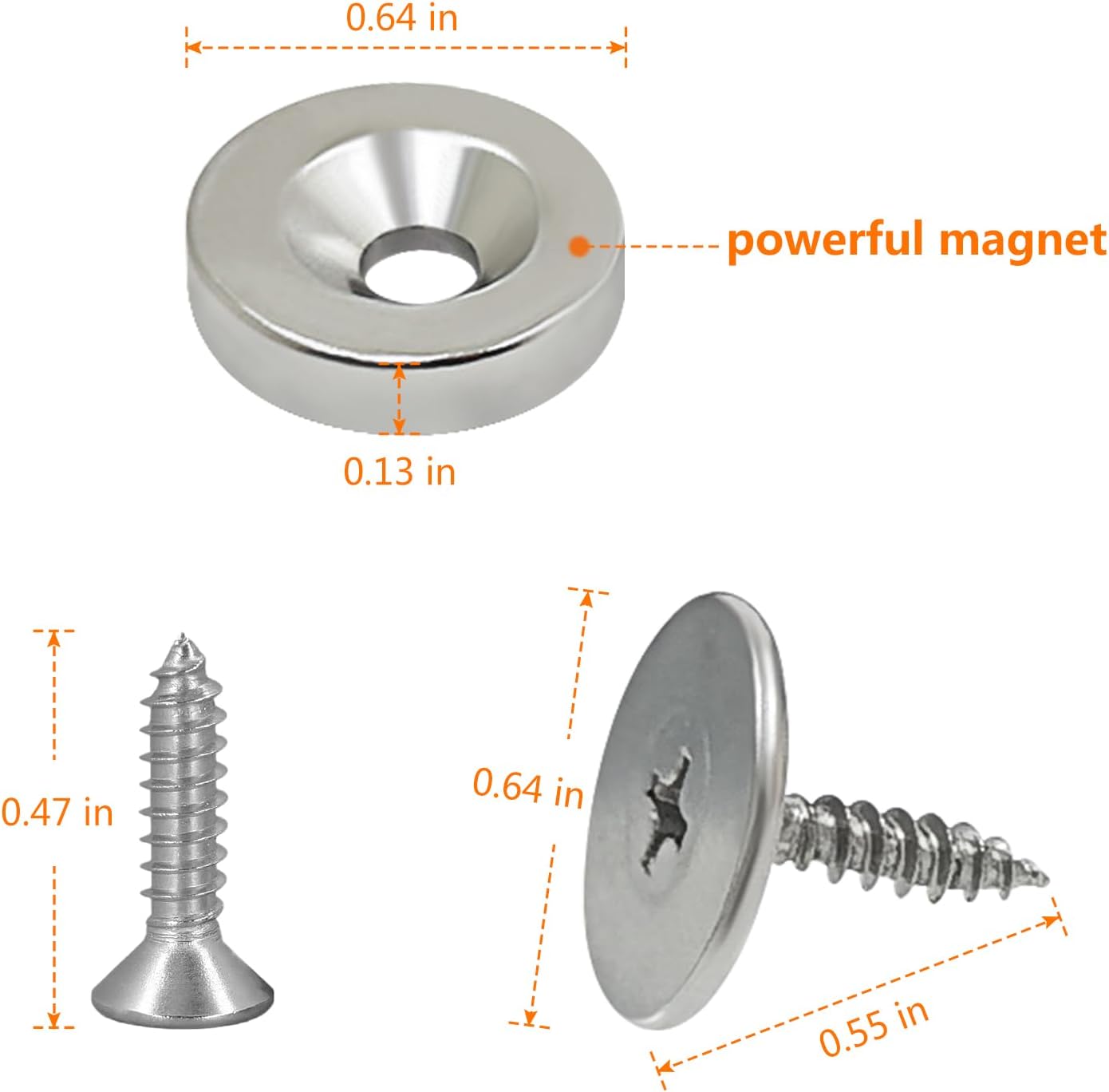 Ensemble de 4 fermetures magnétiques pour portes et placards - 2