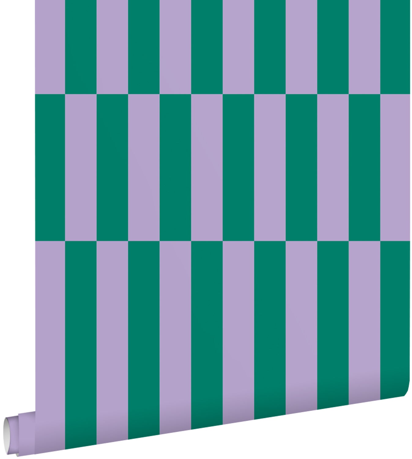 Tapeta paski fioletowymIzielonym - 50 x 900 cm - ESTAHOME