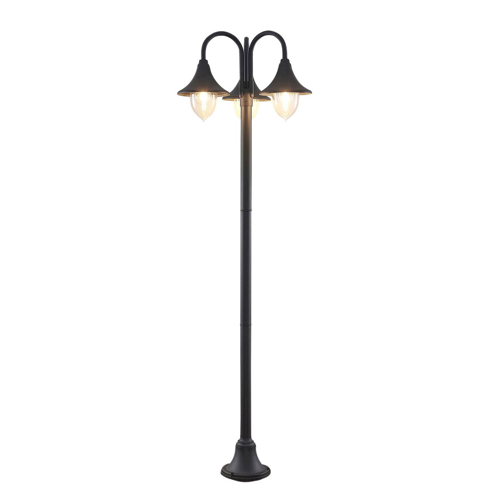 Lampione da esterni 'Jannis' (Moderno) colore Nero, in Alluminio (12 luci, A+, lampadina inclusa) di Lucande | Candelabro, lampada da esterni | Leroy Merlin
