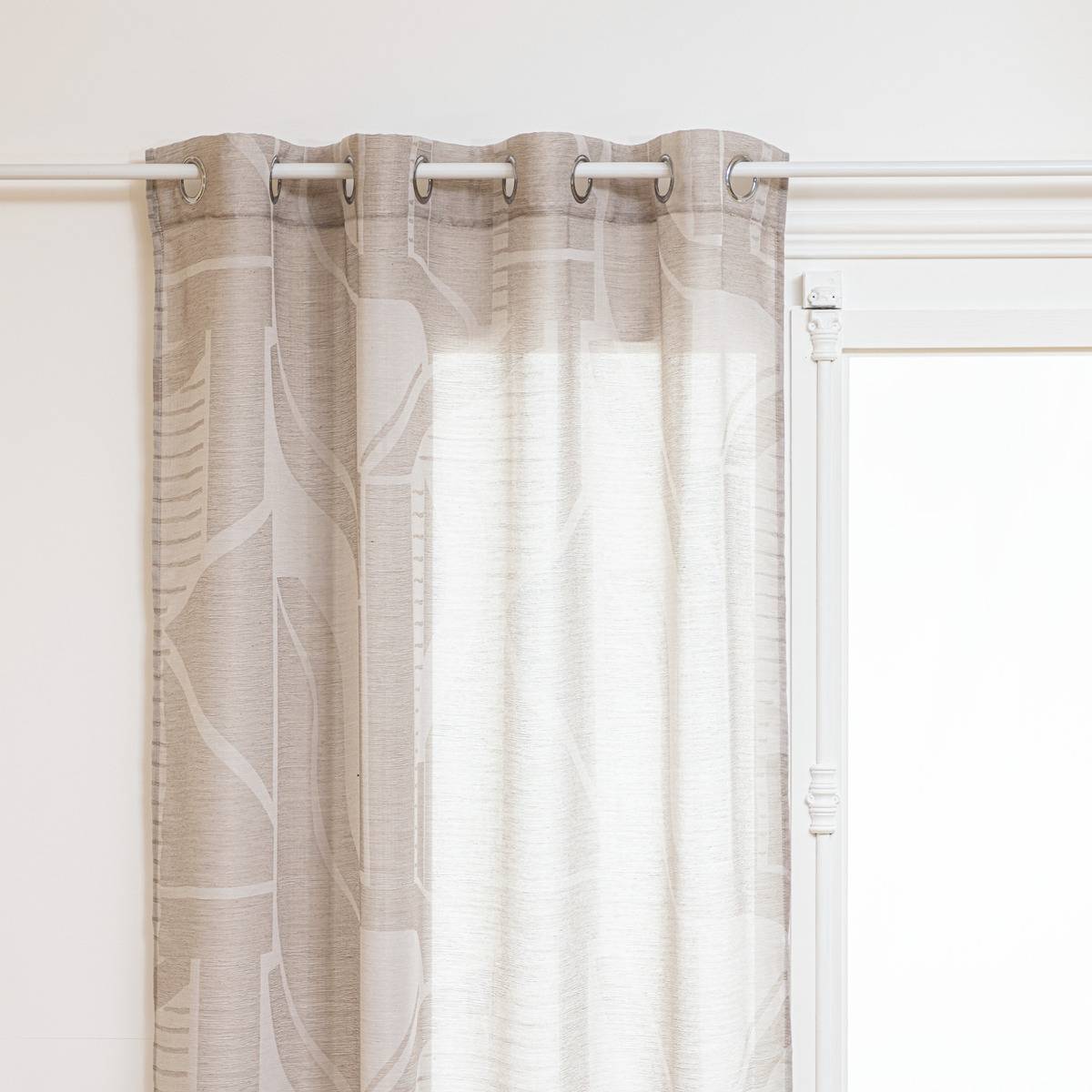 Voilage Atmosphera Moly 135x240 Cm Rose Terracotta - Tissu Polyester Léger, Oeillets Métalliques, Pour Fenêtre