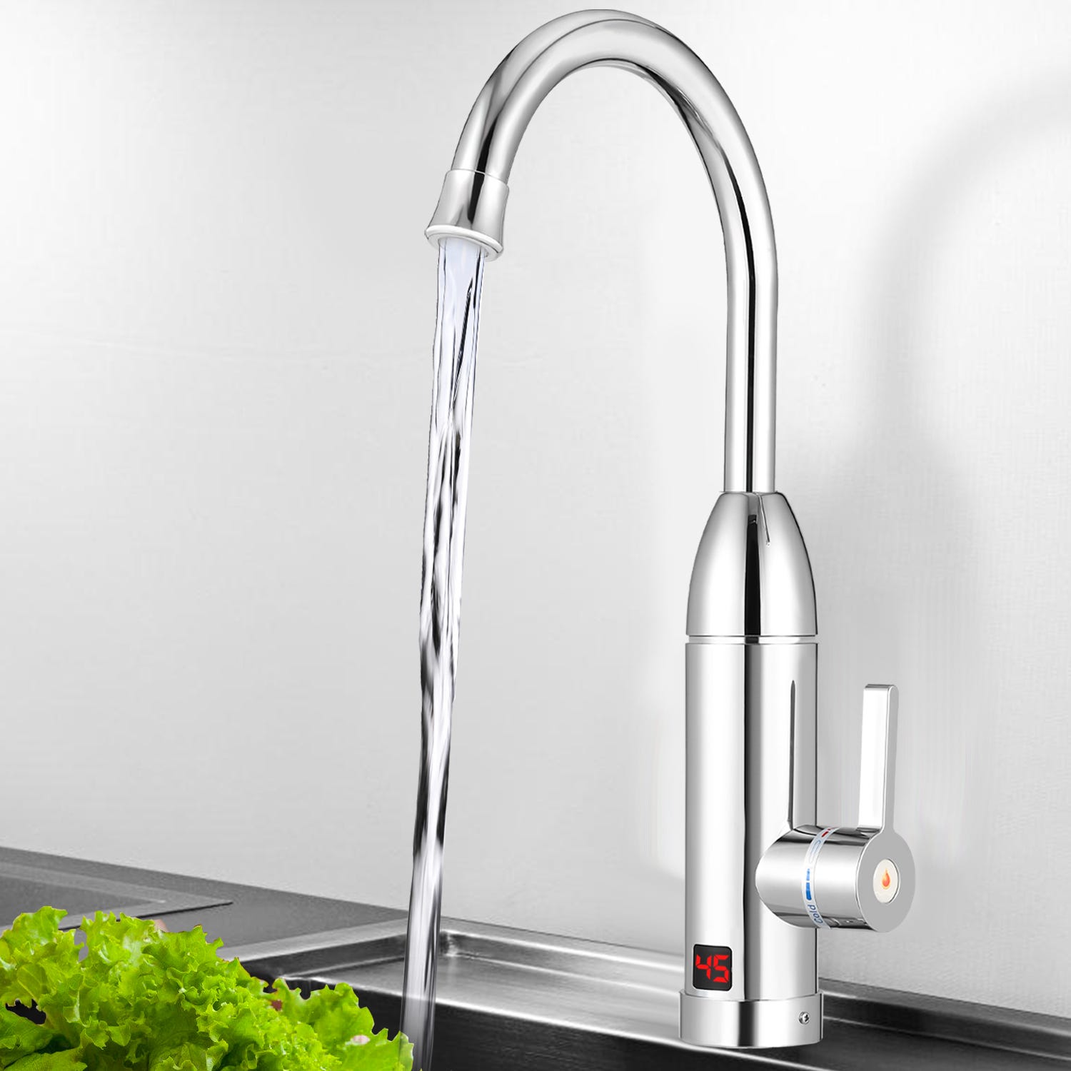 Robinet avec Chauffe-eau Instantané, 3000W Inoxydable Chauffe-eau Robinet avec Chauffe-eau Instantané, 3000W Inoxydable Chauffe-eau