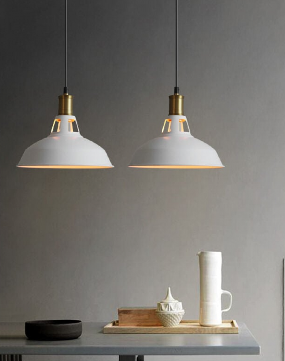 Lustre Industriel Vintage 4 Lampes – Métal Rétro 80 Cm – Style Usine Loft Bar Café – E27 Max 40W