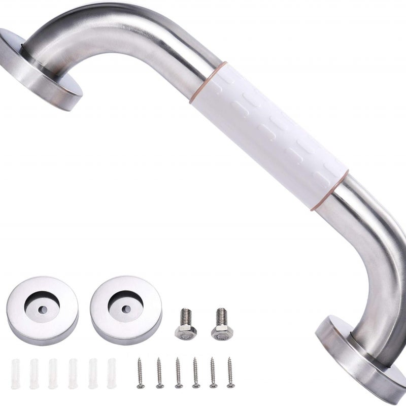 Uchwyt prysznicowy - stal nierdzewna - 1 sztuka - 30 cm - biały