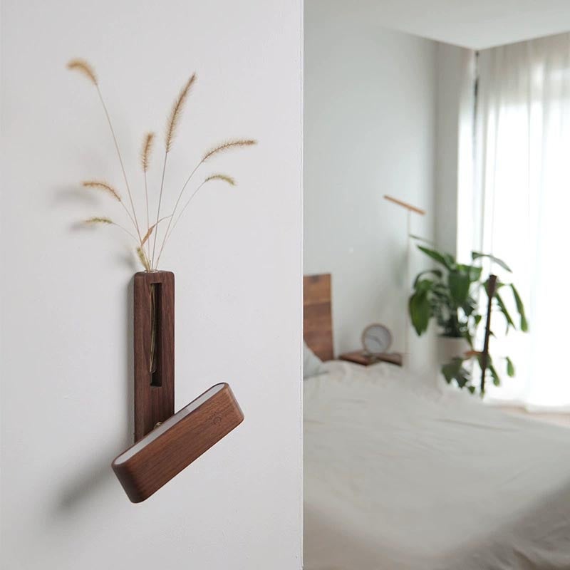 Kreatywna drewniana lampa LED z rośliną, ładowalne światło magnetyczne, bezprzewodowe i elastyczne, idealne do salonu i sypialni