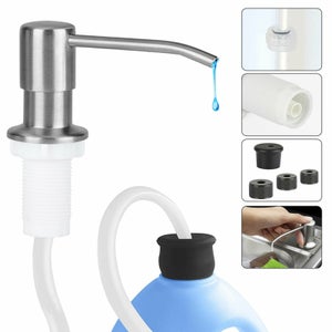 1Set Nuovo Erogatore di Sapone da Lavello a 360° Acciaio Inossidabile Cucina Mani Pompa Liquido 1Set Nuovo Erogatore di Sapone da Lavello a 360° Acciaio Inossidabile Cucina Mani Pompa Liquido