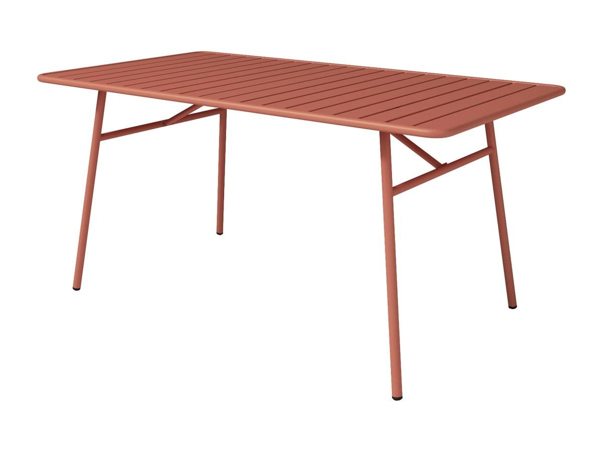 Table De Jardin Aluminium O11 – 105 X 65 X 39 Cm – Design Moderne, Pieds Réglables – Terracotta - 5