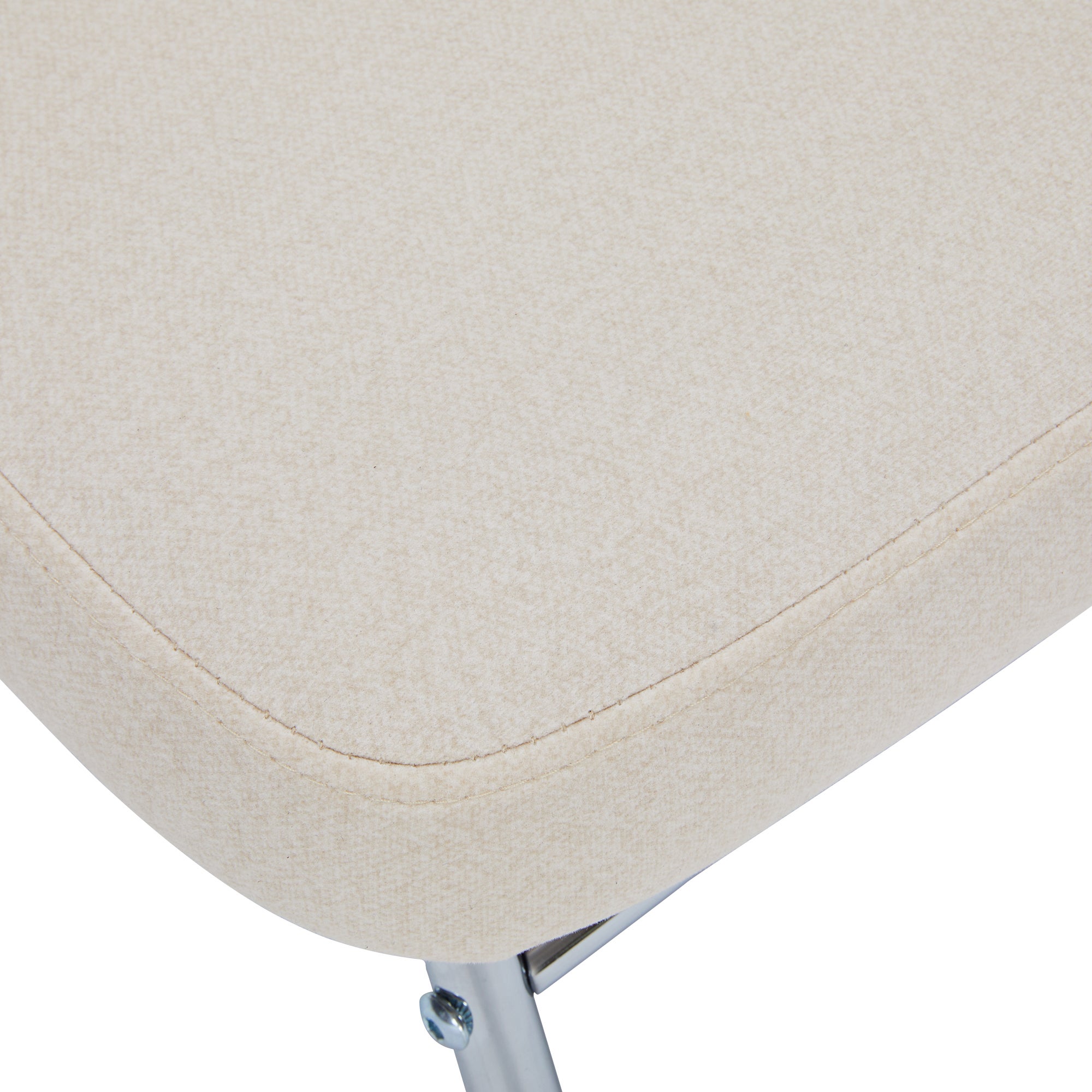 Chaise de bureau 57x58x89cm, siège large, Dossier ergonomique, niche pour chat intégrée, Tissu+Acier+Bois, Beige - 7