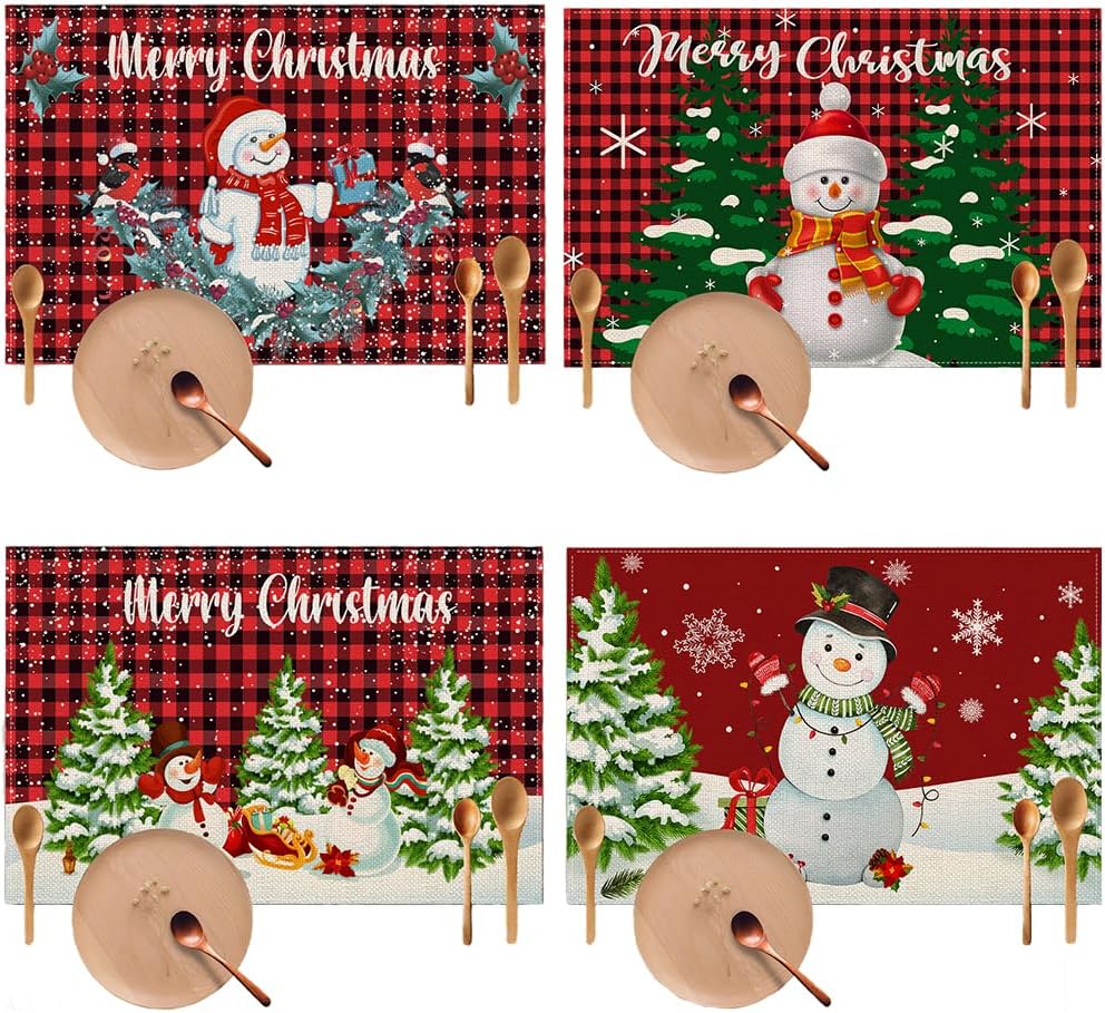 podkładki świąteczne, obrusy z bałwankami, podstawki, ozdoby świąteczne do kuchni, wnętrz i restauracji