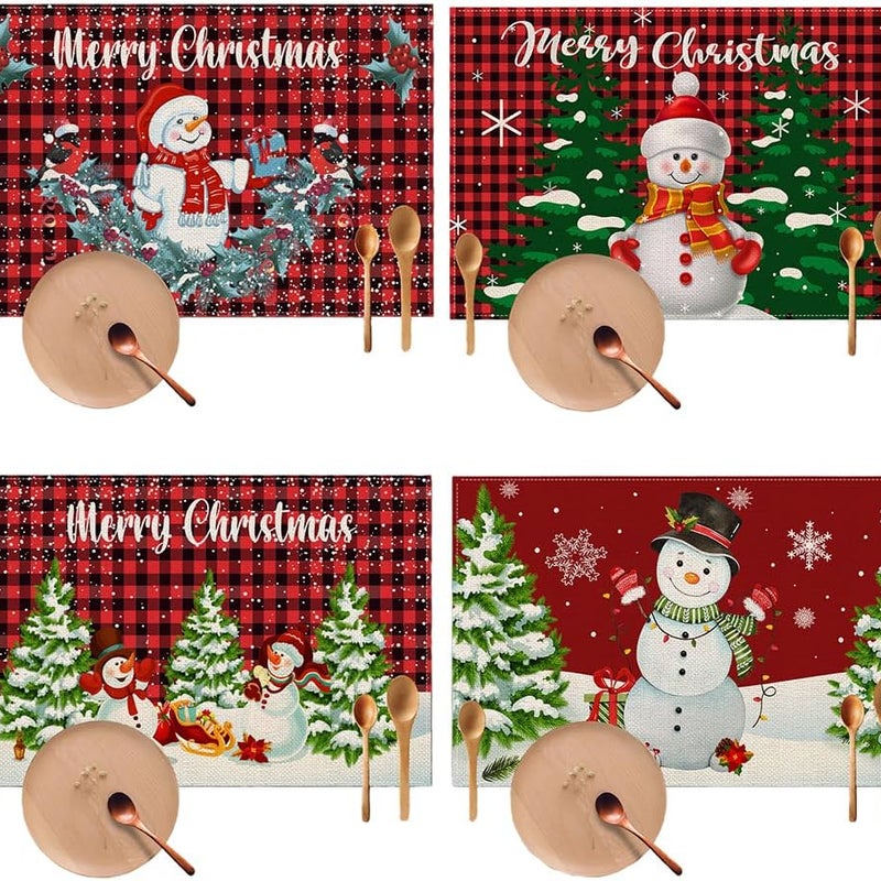 podkładki świąteczne, obrusy z bałwankami, podstawki, ozdoby świąteczne do kuchni, wnętrz i restauracji