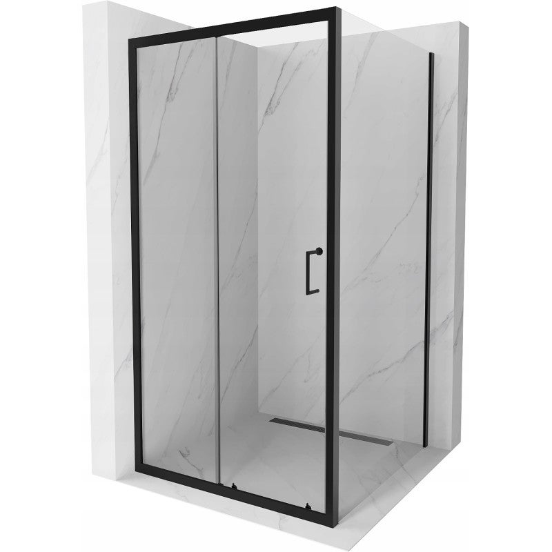 Mexen Apia kabina prysznicowa rozsuwana 90 x 90 cm, transparent, czarna - 840-090-090-70-00