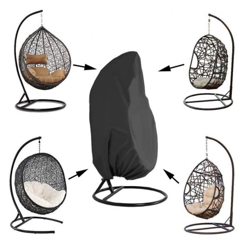 Pokrowiec na meble ogrodowe - Pokrowiec na fotel - Wodoodporny - Tkanina Oxford - 1 sztuka - 200 x 230 cm - Czarny