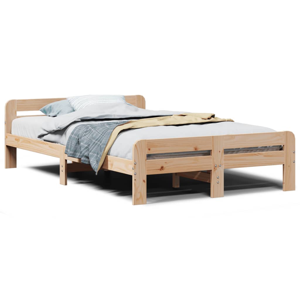 Łóżko Drewniane Rama Łóżka Sofa Brązowe Do Sypialni Pokoju 120x190 cm