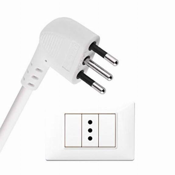 PRISE MULTI BY-PASS SCHUKO + ELECTRALINE THERMIQUE BLANCHE PLACES 6 2P+T 10A N°XMMQ 3X0,75 MT 1,5 - 4