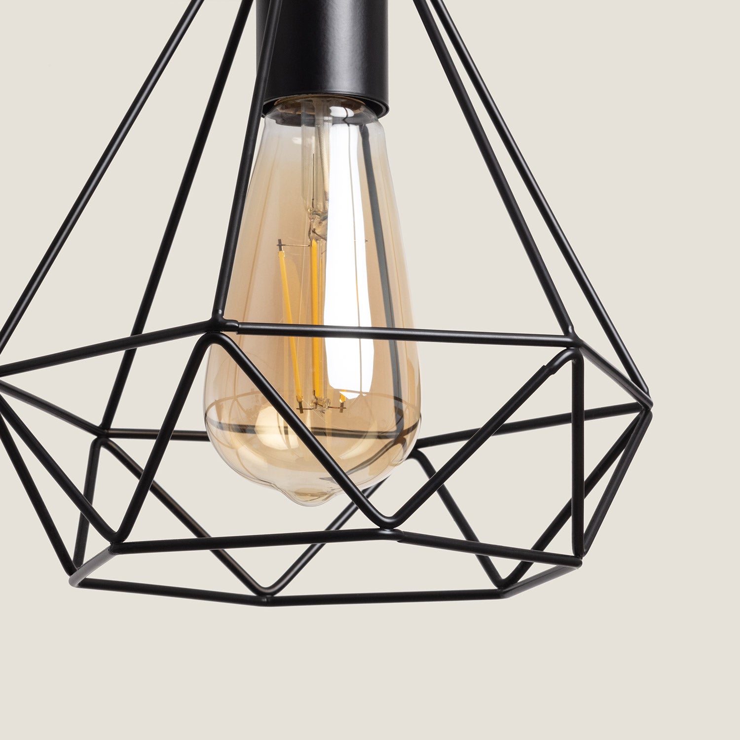 Lustre Suspension Métal Sardo, Noir, Métal, E27, IP20, 1250 mm x 200 mm x 200 mm - 3