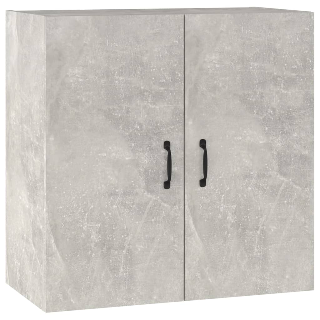 Credenza Pensile Da Cucina Con Vetro, Grigio Cemento 80x32x72 Cm - Armadio Sospeso 2 Ante Vetrate, 1 Ripiano, Legno Resistente