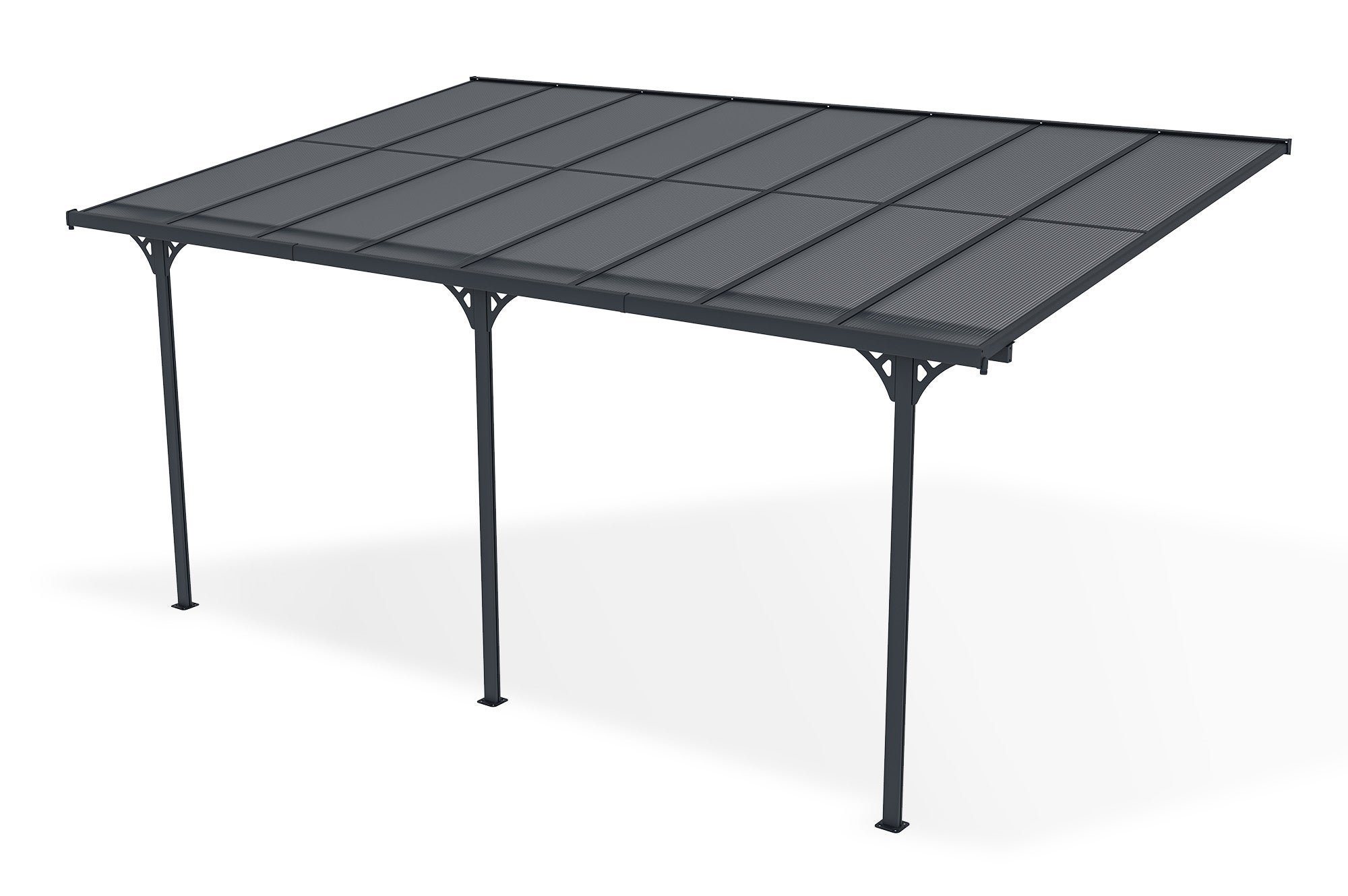 Pergola/Cochera adosada KLEO 5m x 3m aluminio Gris - 5